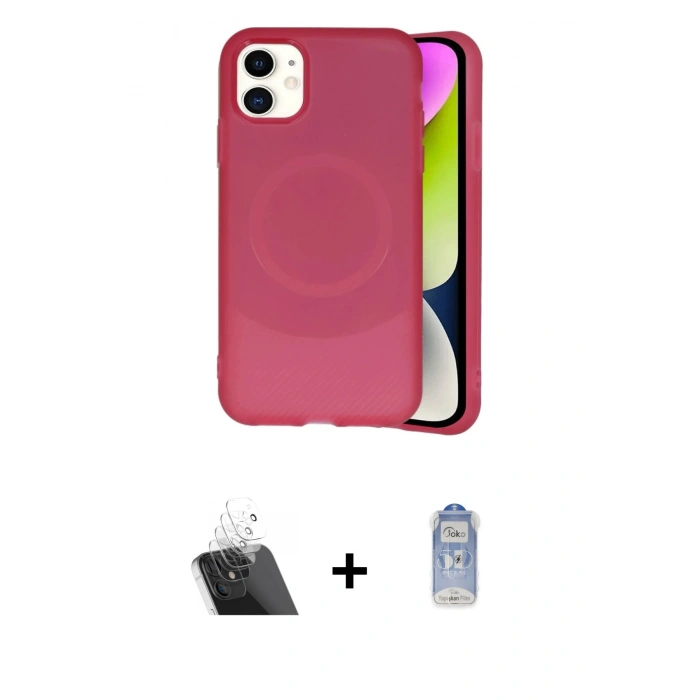 MARSİLYAN™- iPhone 11 Kılıf Ufuk Serisi - Siyah Joko Magic 5D Cam + Kamera Lens Koruma Cam - SF