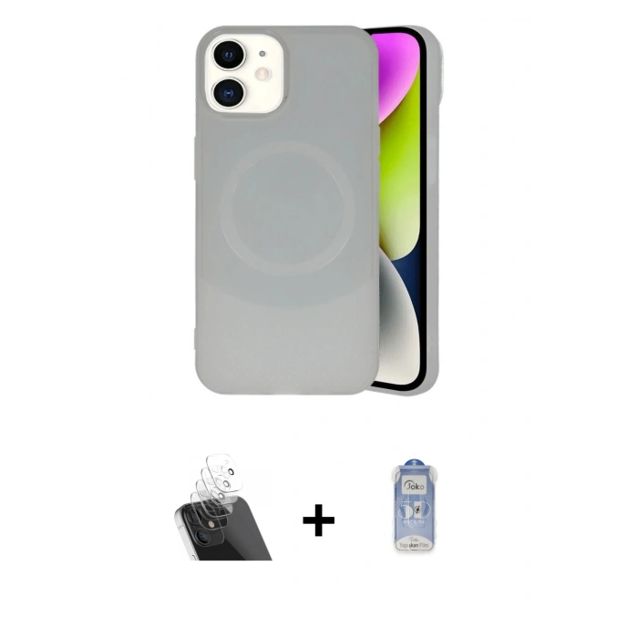 MARSİLYAN™- iPhone 11 Kılıf Ufuk Serisi - Siyah Joko Magic 5D Cam + Kamera Lens Koruma Cam - SF
