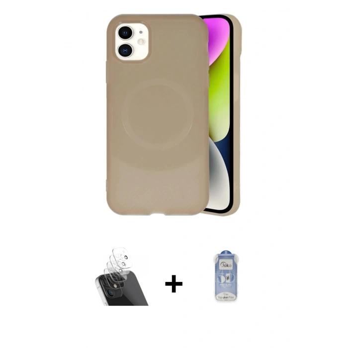 MARSİLYAN™- iPhone 11 Kılıf Ufuk Serisi - Siyah Joko Magic 5D Cam + Kamera Lens Koruma Cam - SF