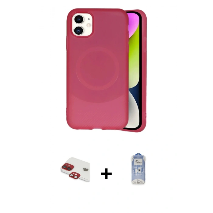 MARSİLYAN™- iPhone 11 Kılıf Ufuk Serisi - Siyah Joko Magic 5D Cam + Pers Alüminyum Kamera Lens - KI