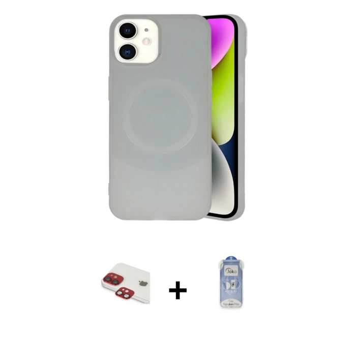 MARSİLYAN™- iPhone 11 Kılıf Ufuk Serisi - Siyah Joko Magic 5D Cam + Pers Alüminyum Kamera Lens - KI