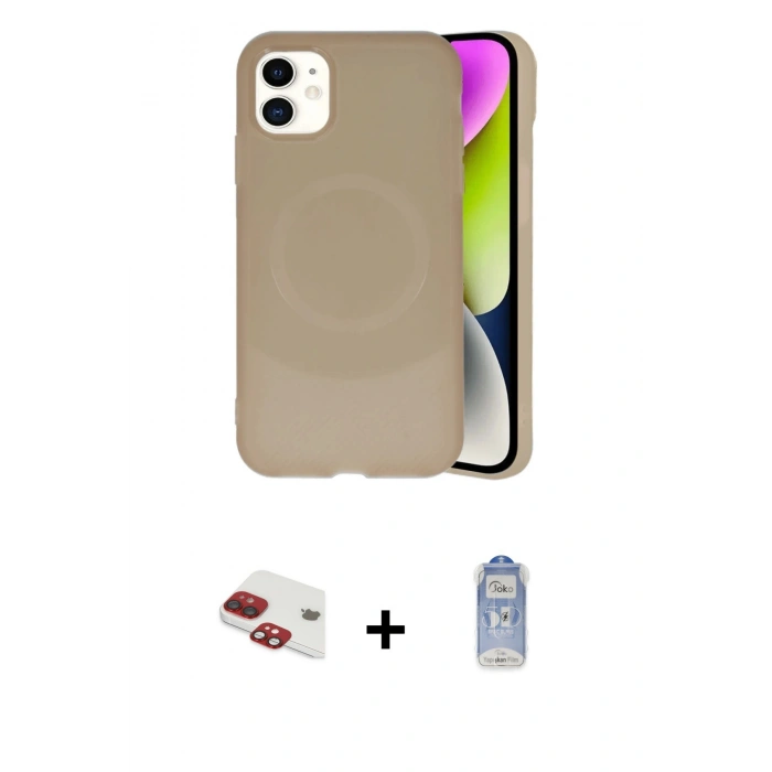 MARSİLYAN™- iPhone 11 Kılıf Ufuk Serisi - Siyah Joko Magic 5D Cam + Pers Alüminyum Kamera Lens - KI