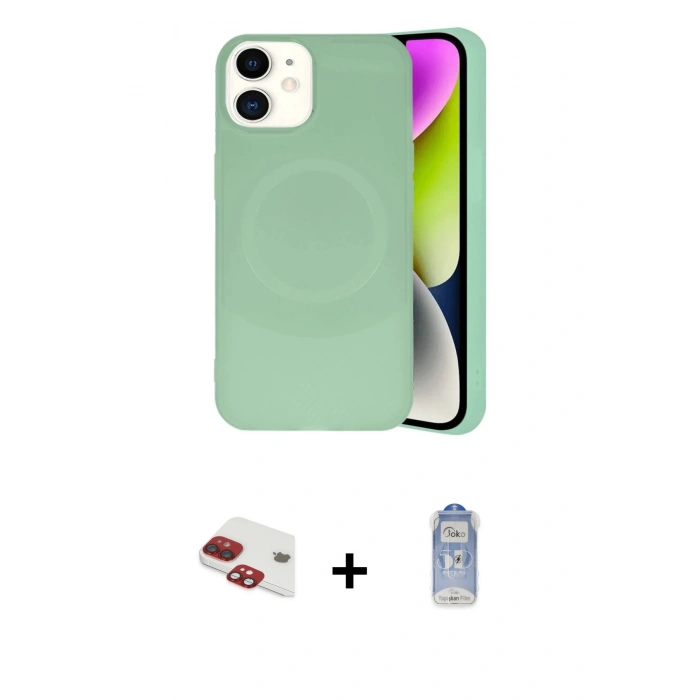 MARSİLYAN™- iPhone 11 Kılıf Ufuk Serisi - Siyah Joko Magic 5D Cam + Pers Alüminyum Kamera Lens - KI