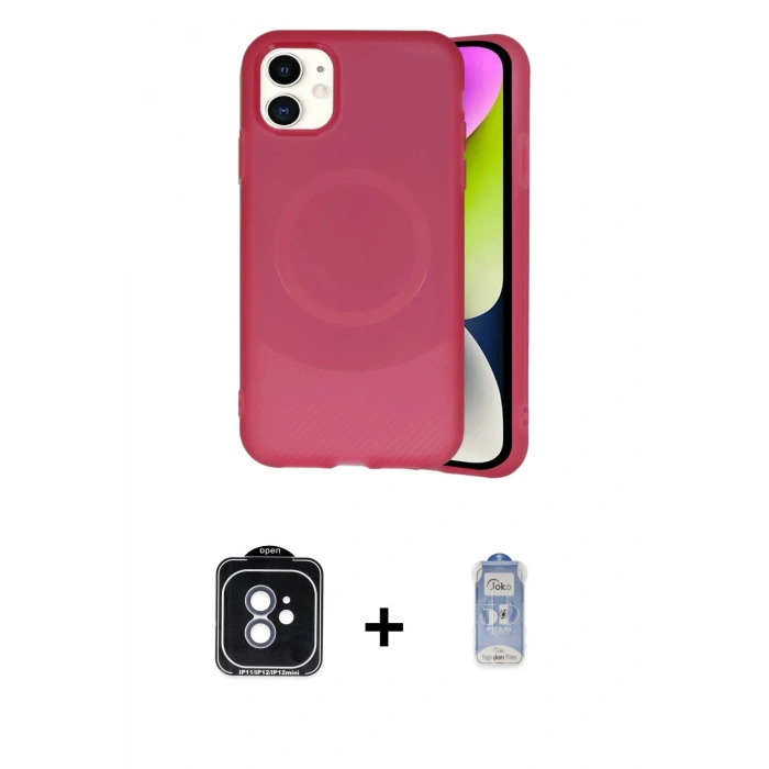 MARSİLYAN™- iPhone 11 Kılıf Ufuk Serisi - Siyah Joko Magic 5D Cam + PVD Metal Kamera Lens - MI