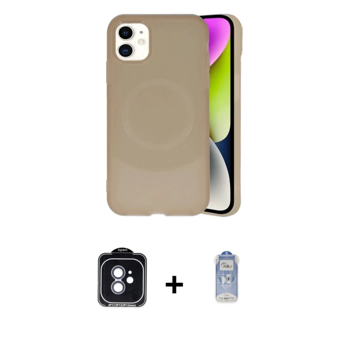 MARSİLYAN™- iPhone 11 Kılıf Ufuk Serisi - Siyah Joko Magic 5D Cam + PVD Metal Kamera Lens - MI