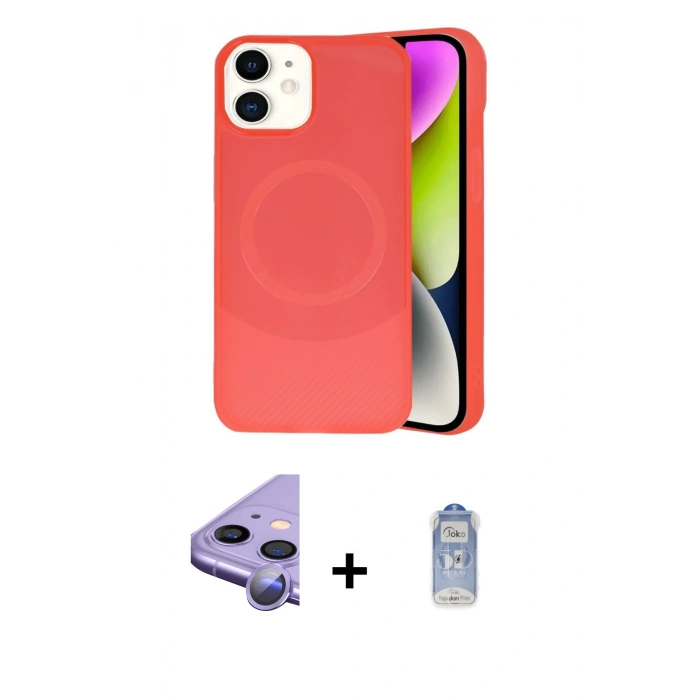 MARSİLYAN™- iPhone 11 Kılıf Ufuk Serisi - Siyah Joko Magic 5D Cam + Raze Metal Kamera Lens - MR