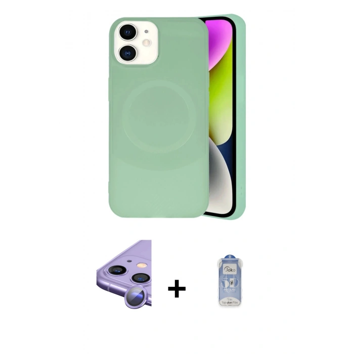 MARSİLYAN™- iPhone 11 Kılıf Ufuk Serisi - Siyah Joko Magic 5D Cam + Raze Metal Kamera Lens - MR
