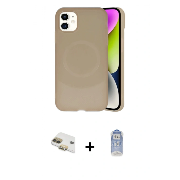 MARSİLYAN™- iPhone 11 Kılıf Ufuk Serisi - Siyah Joko Magic 5D Cam + Pers Alüminyum Kamera Lens - GD