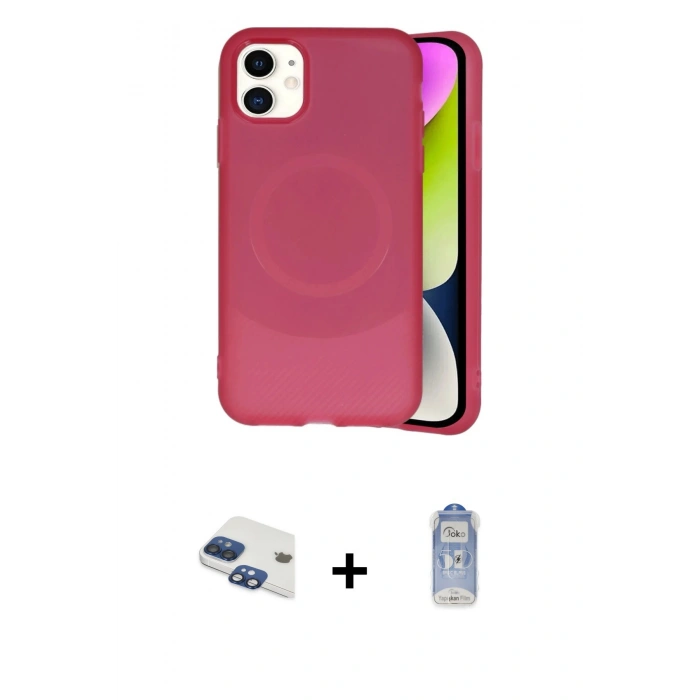 MARSİLYAN™- iPhone 11 Kılıf Ufuk Serisi - Siyah Joko Magic 5D Cam + Pers Alüminyum Kamera Lens - LT