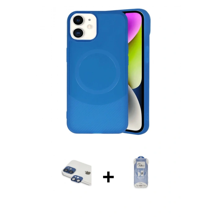 MARSİLYAN™- iPhone 11 Kılıf Ufuk Serisi - Siyah Joko Magic 5D Cam + Pers Alüminyum Kamera Lens - LT