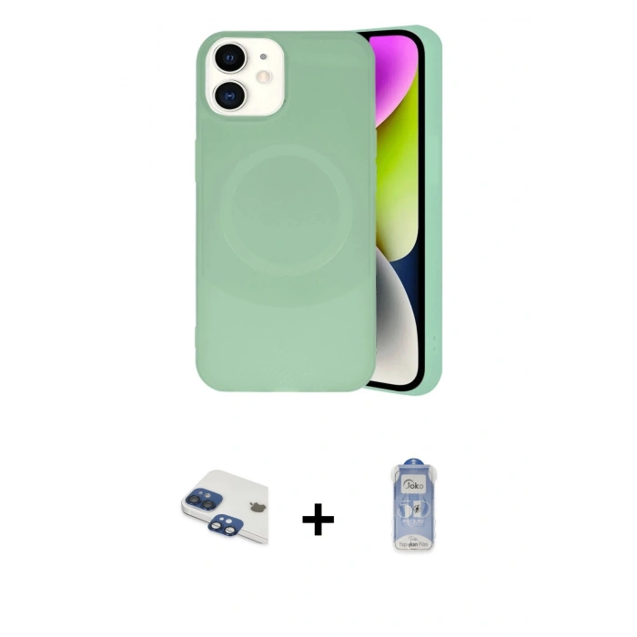 MARSİLYAN™- iPhone 11 Kılıf Ufuk Serisi - Siyah Joko Magic 5D Cam + Pers Alüminyum Kamera Lens - LT