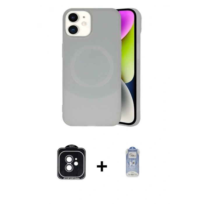 MARSİLYAN™- iPhone 11 Kılıf Ufuk Serisi - Siyah Joko Magic 5D Cam + PVD Metal Kamera Lens - SH