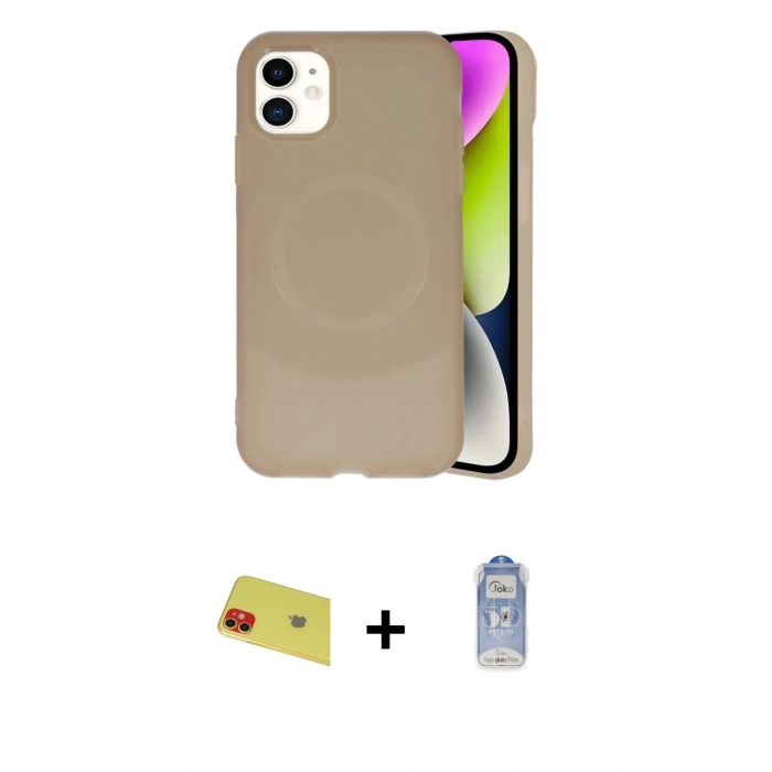 MARSİLYAN™- iPhone 11 Kılıf Ufuk Serisi - Siyah Joko Magic 5D Cam + Rainbow Kamera Lens Koruma Cam - KI