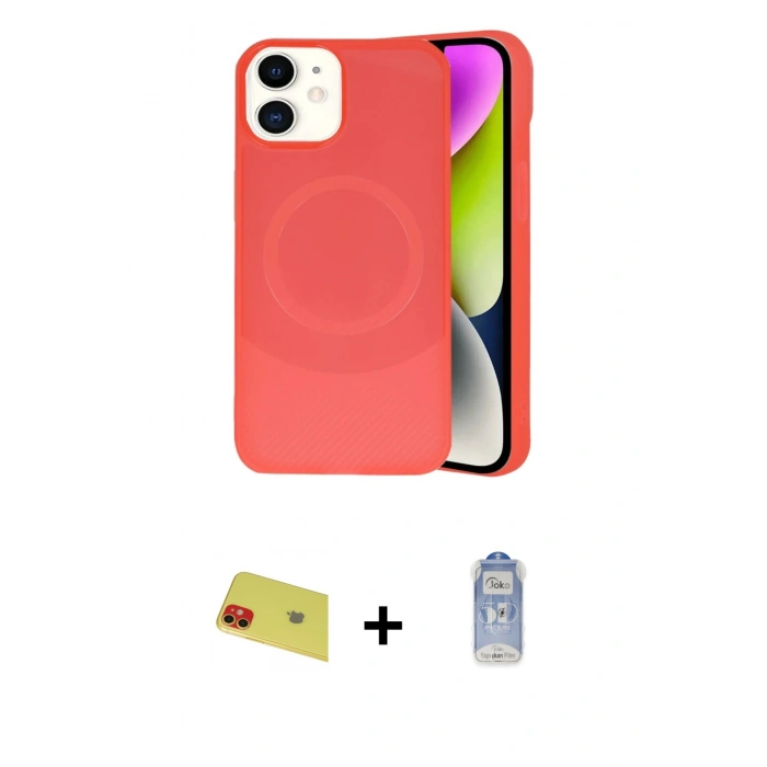 MARSİLYAN™- iPhone 11 Kılıf Ufuk Serisi - Siyah Joko Magic 5D Cam + Rainbow Kamera Lens Koruma Cam - KI