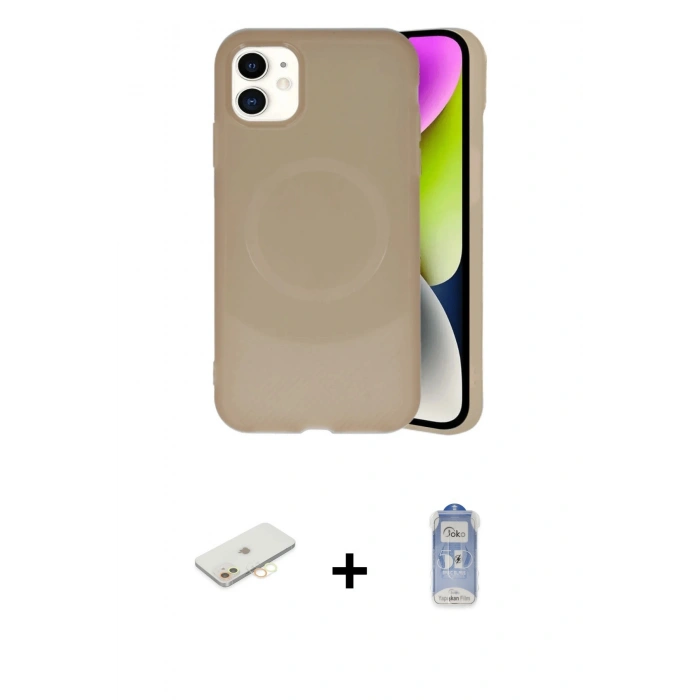 MARSİLYAN™- iPhone 11 Kılıf Ufuk Serisi - Siyah Joko Magic 5D Cam + Renkli Kamera Lens Koruma Cam - SI