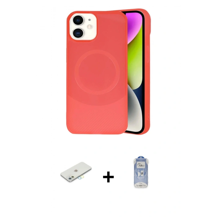 MARSİLYAN™- iPhone 11 Kılıf Ufuk Serisi - Siyah Joko Magic 5D Cam + Renkli Kamera Lens Koruma Cam - SI