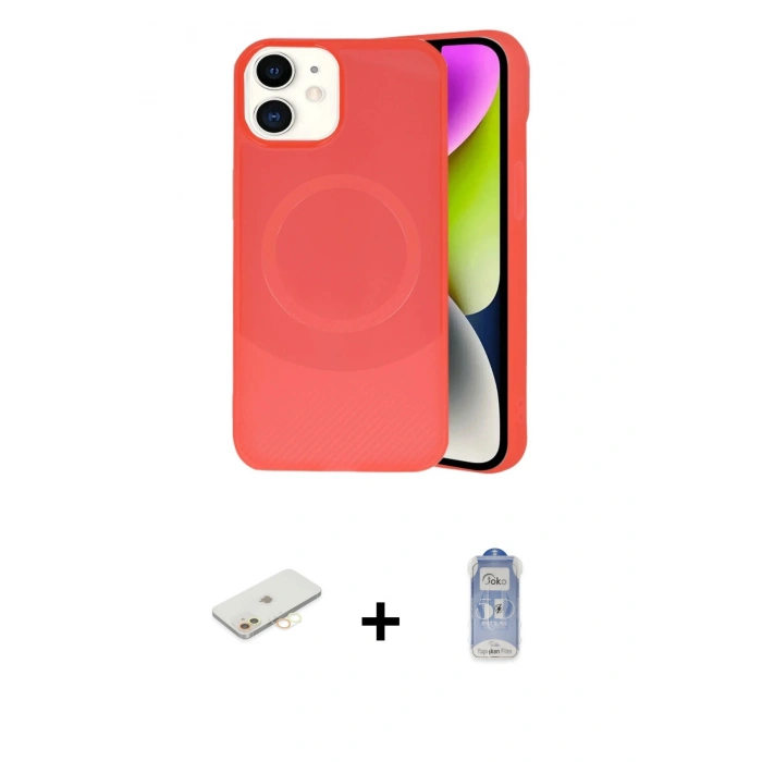 MARSİLYAN™- iPhone 11 Kılıf Ufuk Serisi - Siyah Joko Magic 5D Cam + Renkli Kamera Lens Koruma Cam - SI
