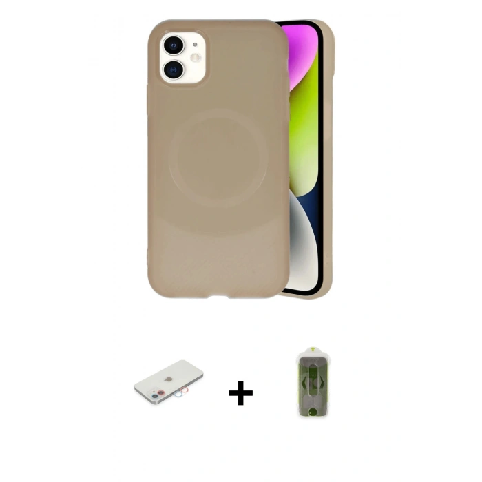 MARSİLYAN™- iPhone 11 Kılıf Ufuk Serisi - Siyah Joko Magic 5D Hayalet Cam + Renkli Kamera Lens Koruma Cam - PE