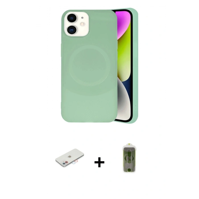 MARSİLYAN™- iPhone 11 Kılıf Ufuk Serisi - Siyah Joko Magic 5D Hayalet Cam + Renkli Kamera Lens Koruma Cam - PE