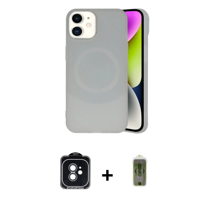 MARSİLYAN™- iPhone 11 Kılıf Ufuk Serisi - Siyah Joko Magic 5D Hayalet Cam + PVD Metal Kamera Lens - SH