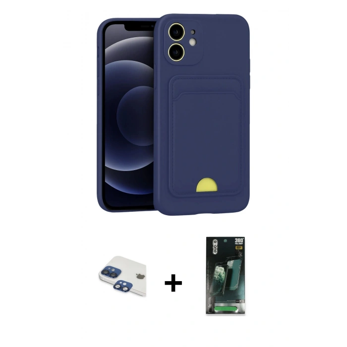 MARSİLYAN™- iPhone 11 Kılıf Vadi Çizgi Prime - Şeffaf 360 Full Body Arka Koruyucu + Pers Alüminyum Kamera Lens - LT