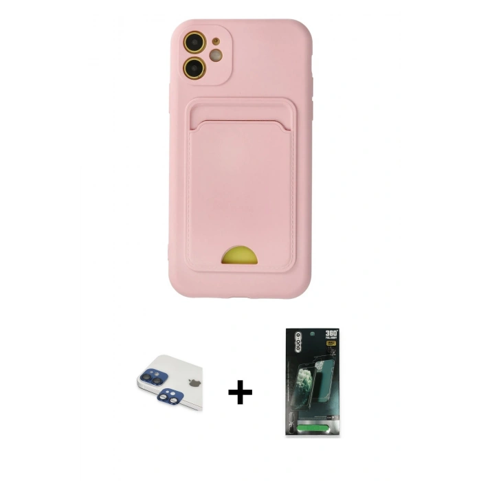 MARSİLYAN™- iPhone 11 Kılıf Vadi Çizgi Prime - Şeffaf 360 Full Body Arka Koruyucu + Pers Alüminyum Kamera Lens - LT