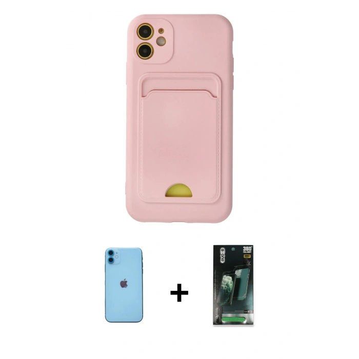 MARSİLYAN™- iPhone 11 Kılıf Vadi Çizgi Prime - Şeffaf 360 Full Body Arka Koruyucu + Neon Fosforlu Kamera Lens - MI