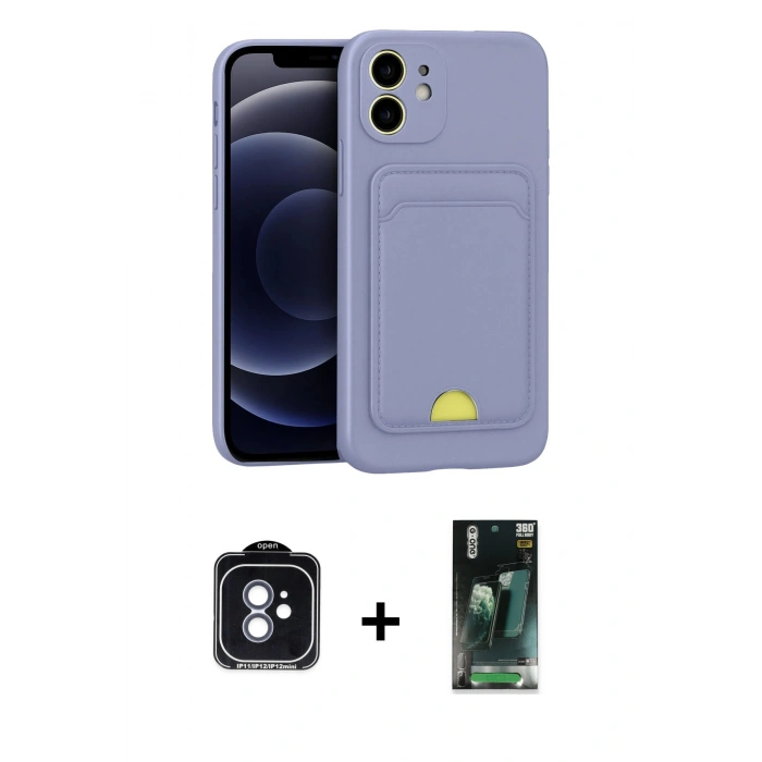 MARSİLYAN™- iPhone 11 Kılıf Vadi Çizgi Prime - Şeffaf 360 Full Body Arka Koruyucu + PVD Metal Kamera Lens - MI