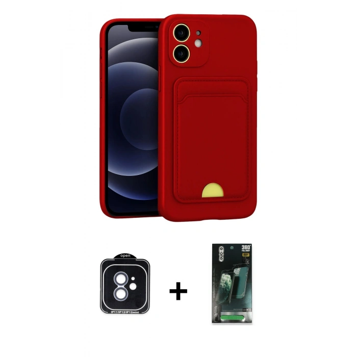 MARSİLYAN™- iPhone 11 Kılıf Vadi Çizgi Prime - Şeffaf 360 Full Body Arka Koruyucu + PVD Metal Kamera Lens - MI