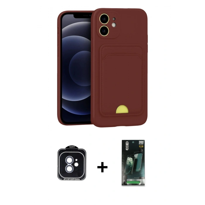 MARSİLYAN™- iPhone 11 Kılıf Vadi Çizgi Prime - Şeffaf 360 Full Body Arka Koruyucu + PVD Metal Kamera Lens - MI