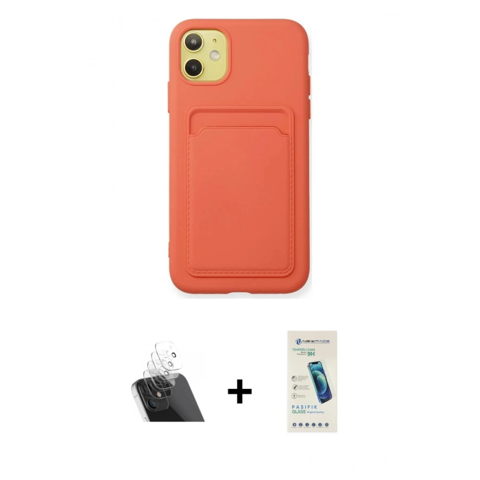 MARSİLYAN™- iPhone 11 Kılıf Vadi Çizgi Prime - Şeffaf Pasifik Cam Ekran Koruyucu + Kamera Lens Koruma Cam - SF