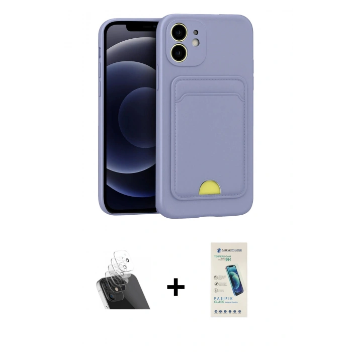 MARSİLYAN™- iPhone 11 Kılıf Vadi Çizgi Prime - Şeffaf Pasifik Cam Ekran Koruyucu + Kamera Lens Koruma Cam - SF