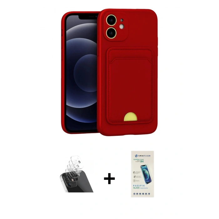 MARSİLYAN™- iPhone 11 Kılıf Vadi Çizgi Prime - Şeffaf Pasifik Cam Ekran Koruyucu + Kamera Lens Koruma Cam - SF