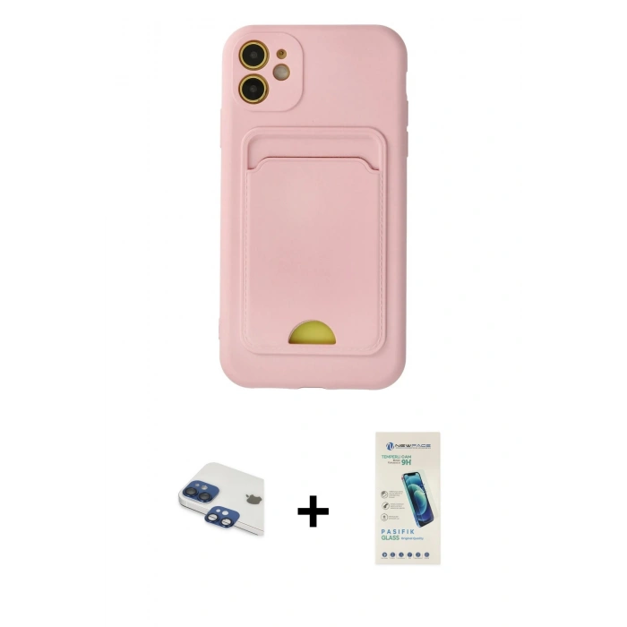 MARSİLYAN™- iPhone 11 Kılıf Vadi Çizgi Prime - Şeffaf Pasifik Cam Ekran Koruyucu + Pers Alüminyum Kamera Lens - LT