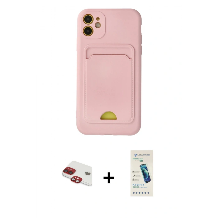 MARSİLYAN™- iPhone 11 Kılıf Vadi Çizgi Prime - Şeffaf Pasifik Cam Ekran Koruyucu + Pers Alüminyum Kamera Lens - KI
