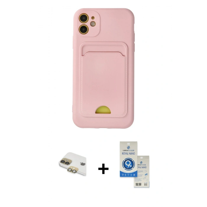 MARSİLYAN™- iPhone 11 Kılıf Vadi Çizgi Prime - Şeffaf Royal Nano Ekran Koruyucu + Pers Alüminyum Kamera Lens - GD