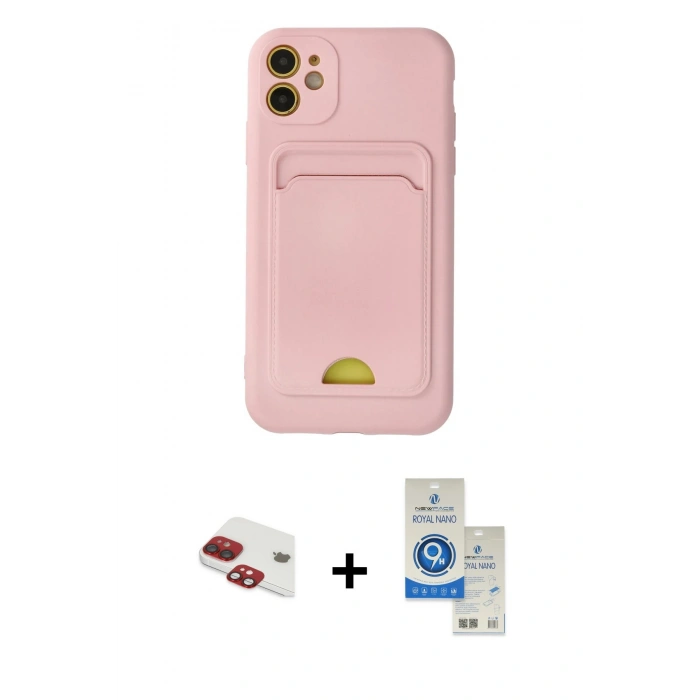 MARSİLYAN™- iPhone 11 Kılıf Vadi Çizgi Prime - Şeffaf Royal Nano Ekran Koruyucu + Pers Alüminyum Kamera Lens - KI