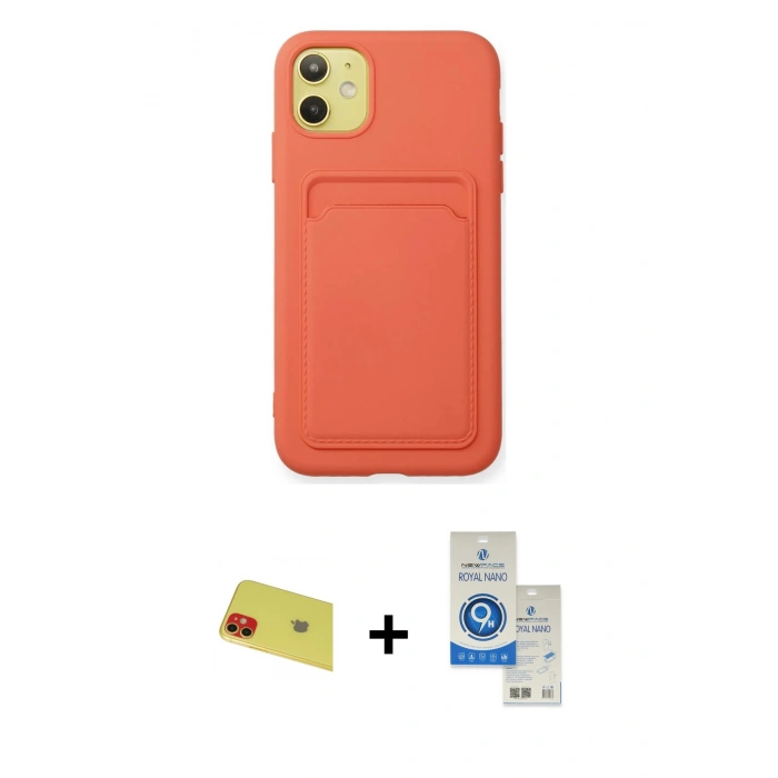 MARSİLYAN™- iPhone 11 Kılıf Vadi Çizgi Prime - Şeffaf Royal Nano Ekran Koruyucu + Rainbow Kamera Lens Koruma Cam - KI