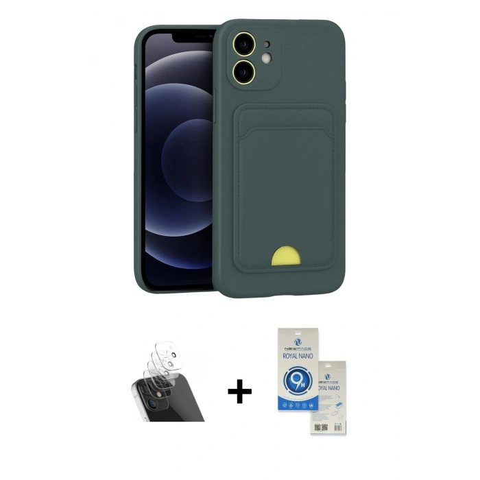 MARSİLYAN™- iPhone 11 Kılıf Vadi Çizgi Prime - Şeffaf Royal Nano Ekran Koruyucu + Kamera Lens Koruma Cam - SF