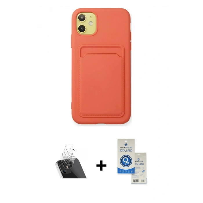 MARSİLYAN™- iPhone 11 Kılıf Vadi Çizgi Prime - Şeffaf Royal Nano Ekran Koruyucu + Kamera Lens Koruma Cam - SF