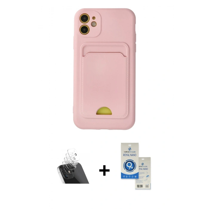 MARSİLYAN™- iPhone 11 Kılıf Vadi Çizgi Prime - Şeffaf Royal Nano Ekran Koruyucu + Kamera Lens Koruma Cam - SF