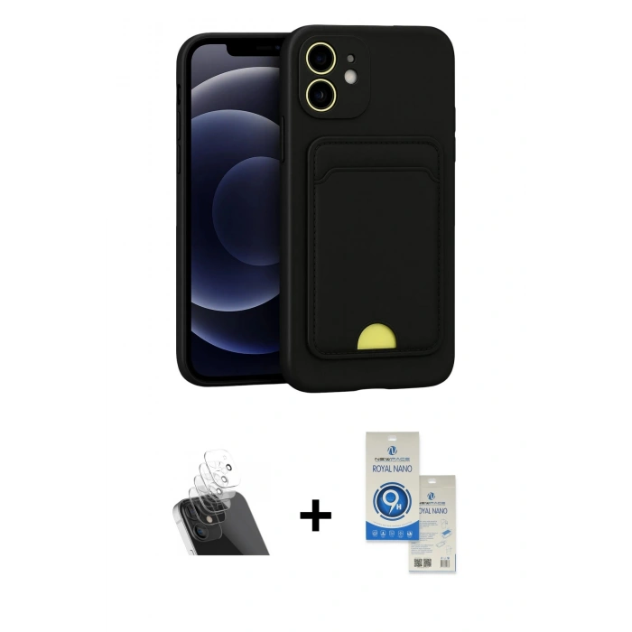 MARSİLYAN™- iPhone 11 Kılıf Vadi Çizgi Prime - Şeffaf Royal Nano Ekran Koruyucu + Kamera Lens Koruma Cam - SF