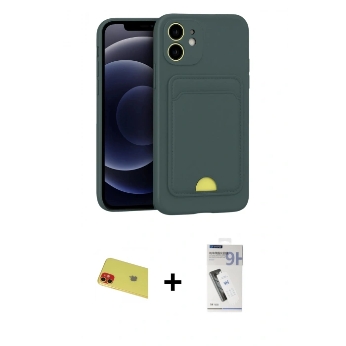 MARSİLYAN™- iPhone 11 Kılıf Vadi Çizgi Prime - Şeffaf Uv Polymer Nano Ekran Koruyucu + Rainbow Kamera Lens Koruma Cam - KI