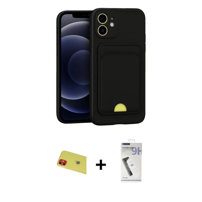 MARSİLYAN™- iPhone 11 Kılıf Vadi Çizgi Prime - Şeffaf Uv Polymer Nano Ekran Koruyucu + Rainbow Kamera Lens Koruma Cam - KI