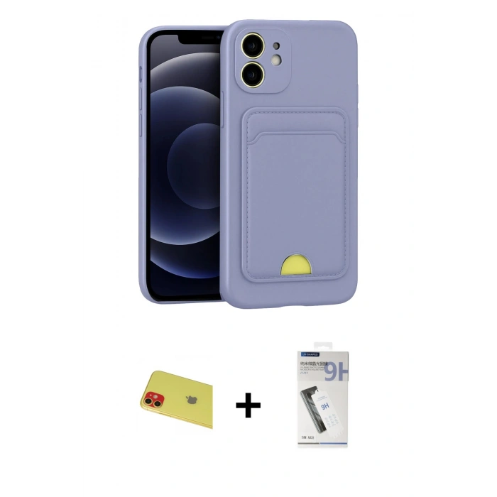MARSİLYAN™- iPhone 11 Kılıf Vadi Çizgi Prime - Şeffaf Uv Polymer Nano Ekran Koruyucu + Rainbow Kamera Lens Koruma Cam - KI
