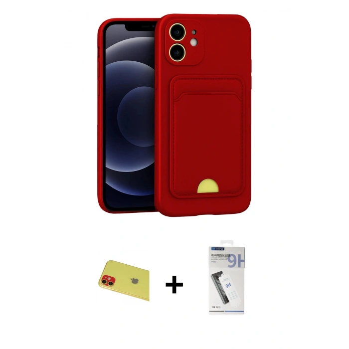 MARSİLYAN™- iPhone 11 Kılıf Vadi Çizgi Prime - Şeffaf Uv Polymer Nano Ekran Koruyucu + Rainbow Kamera Lens Koruma Cam - KI