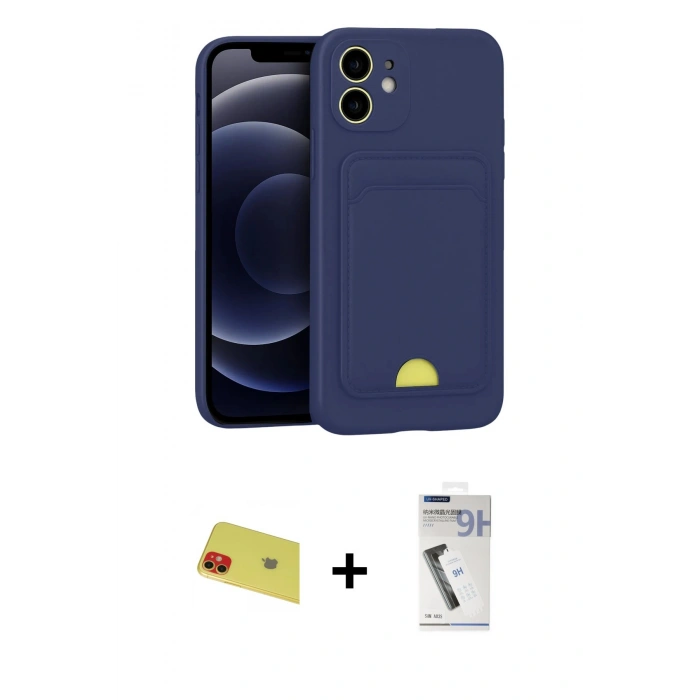 MARSİLYAN™- iPhone 11 Kılıf Vadi Çizgi Prime - Şeffaf Uv Polymer Nano Ekran Koruyucu + Rainbow Kamera Lens Koruma Cam - KI