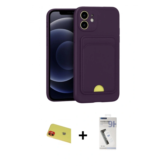 MARSİLYAN™- iPhone 11 Kılıf Vadi Çizgi Prime - Şeffaf Uv Polymer Nano Ekran Koruyucu + Rainbow Kamera Lens Koruma Cam - KI