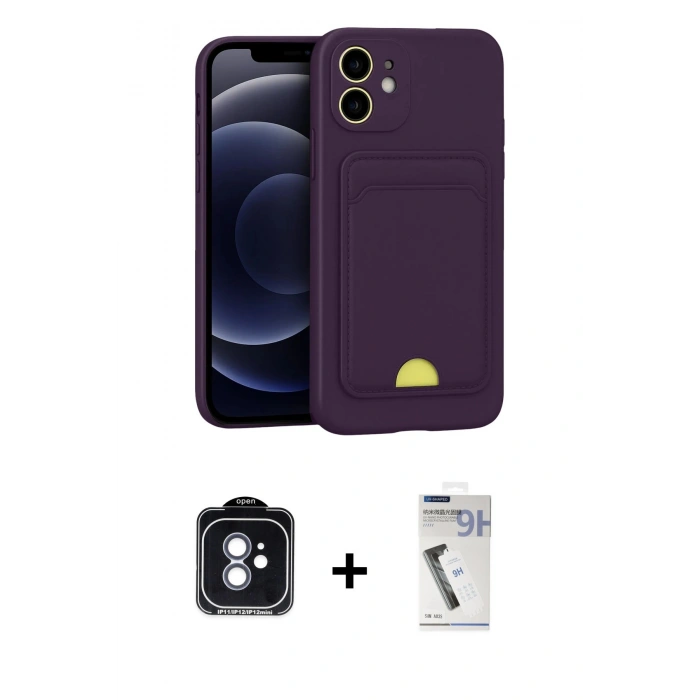 MARSİLYAN™- iPhone 11 Kılıf Vadi Çizgi Prime - Şeffaf Uv Polymer Nano Ekran Koruyucu + PVD Metal Kamera Lens - MI