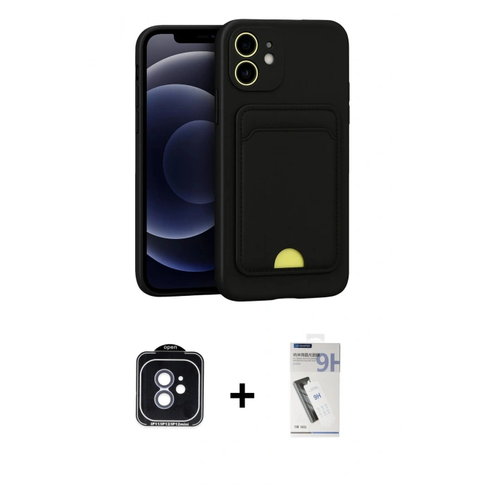 MARSİLYAN™- iPhone 11 Kılıf Vadi Çizgi Prime - Şeffaf Uv Polymer Nano Ekran Koruyucu + PVD Metal Kamera Lens - MI